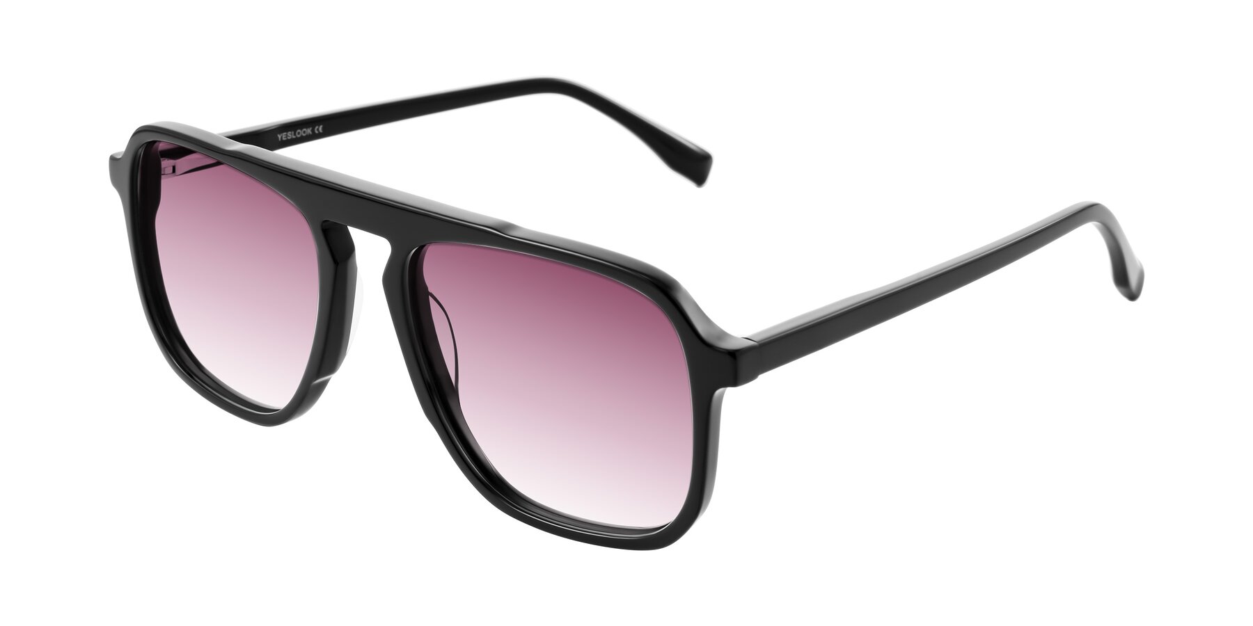 Angle of Recalote in Black with Wine Gradient Lenses