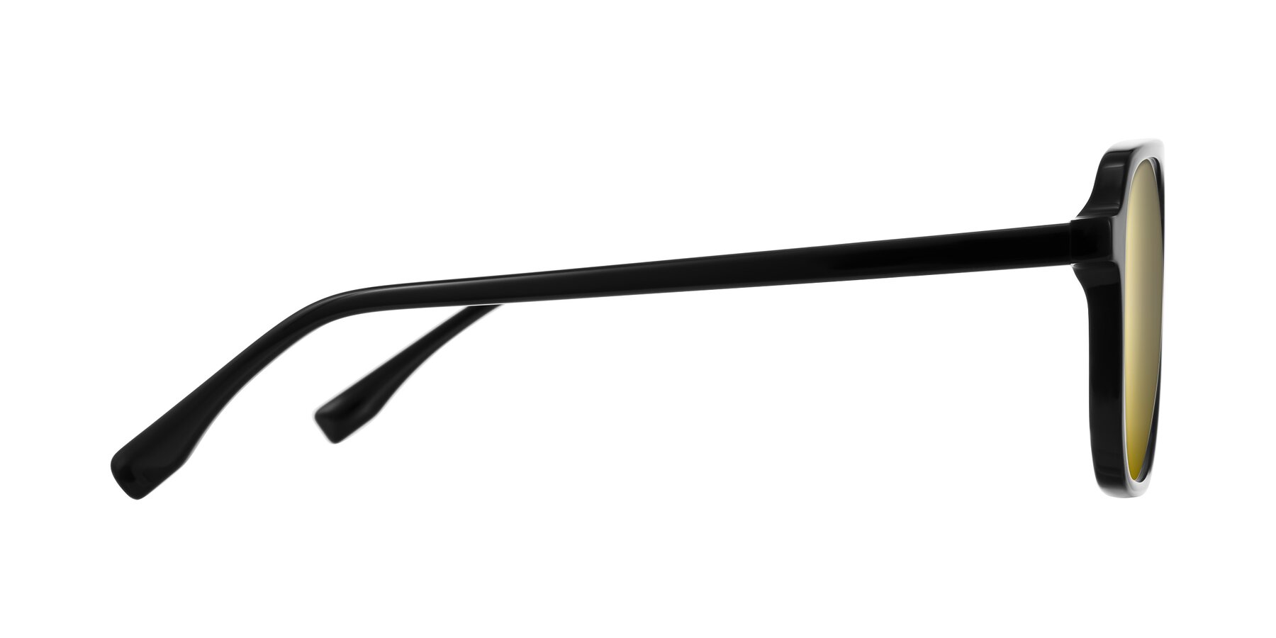 Side of Recalote in Black with Gold Mirrored Lenses