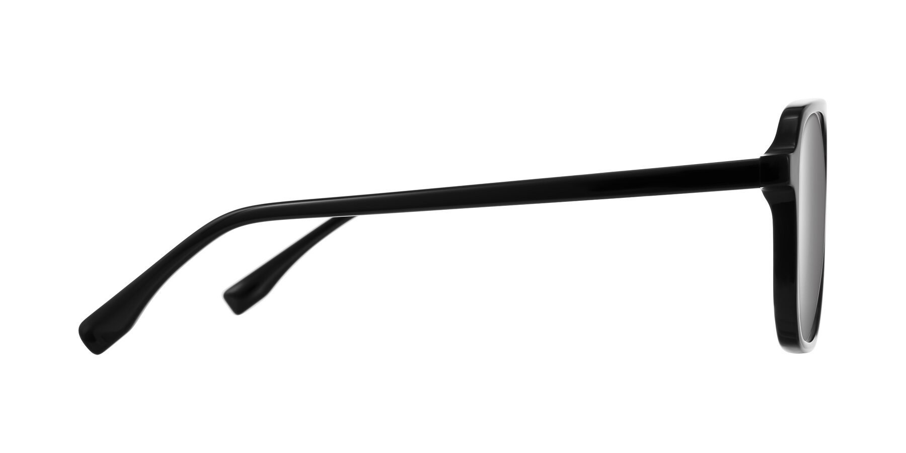 Side of Recalote in Black with Silver Mirrored Lenses