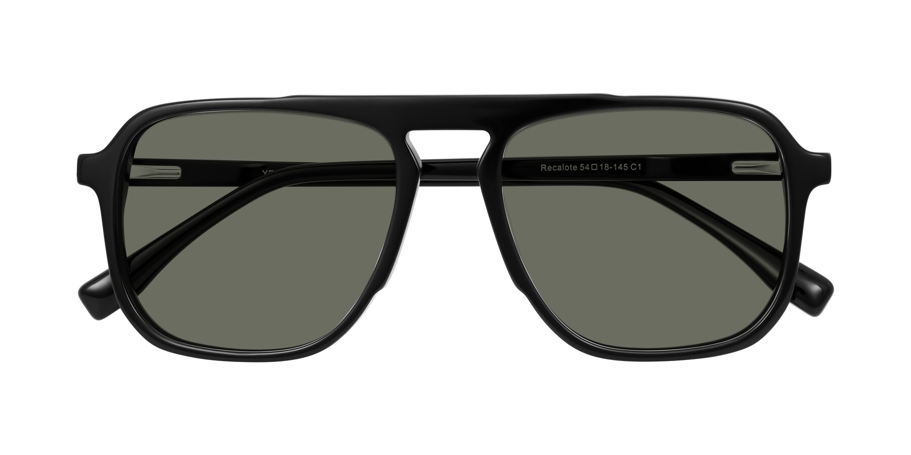 Folded Front of Recalote in Black with Gray Polarized Lenses
