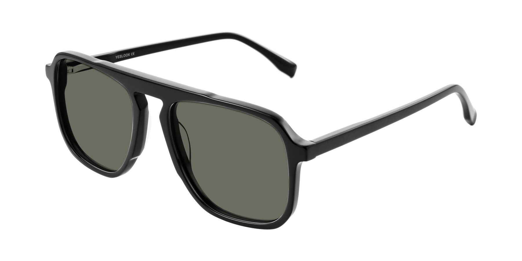 Angle of Recalote in Black with Gray Polarized Lenses