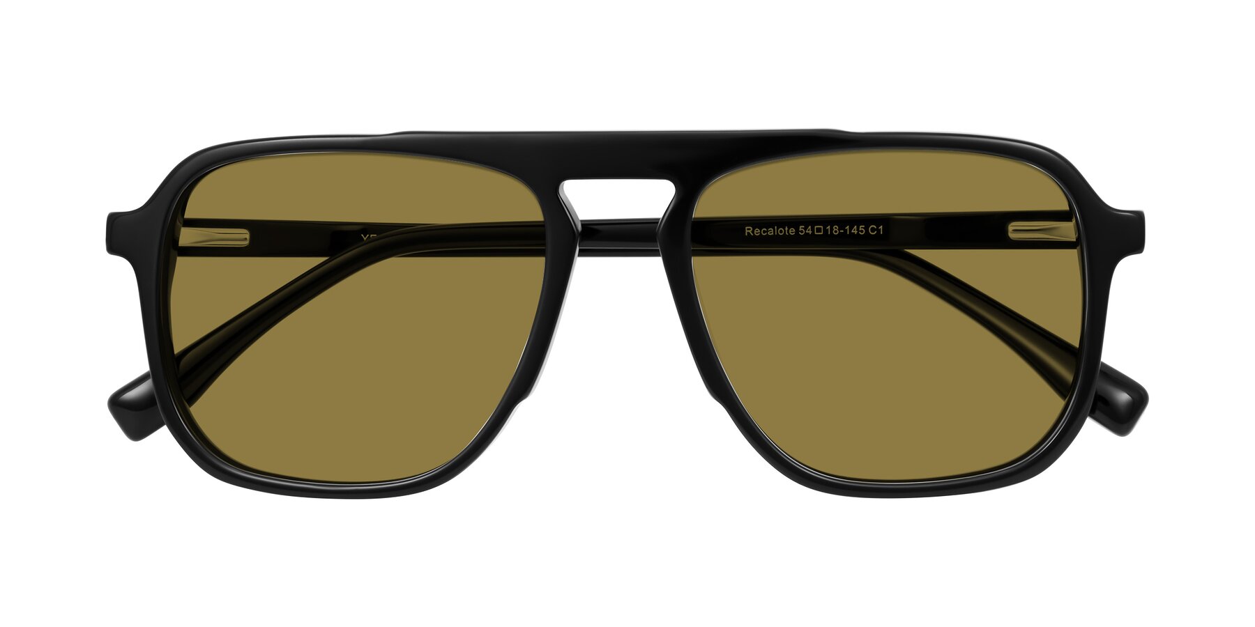 Folded Front of Recalote in Black with Brown Polarized Lenses