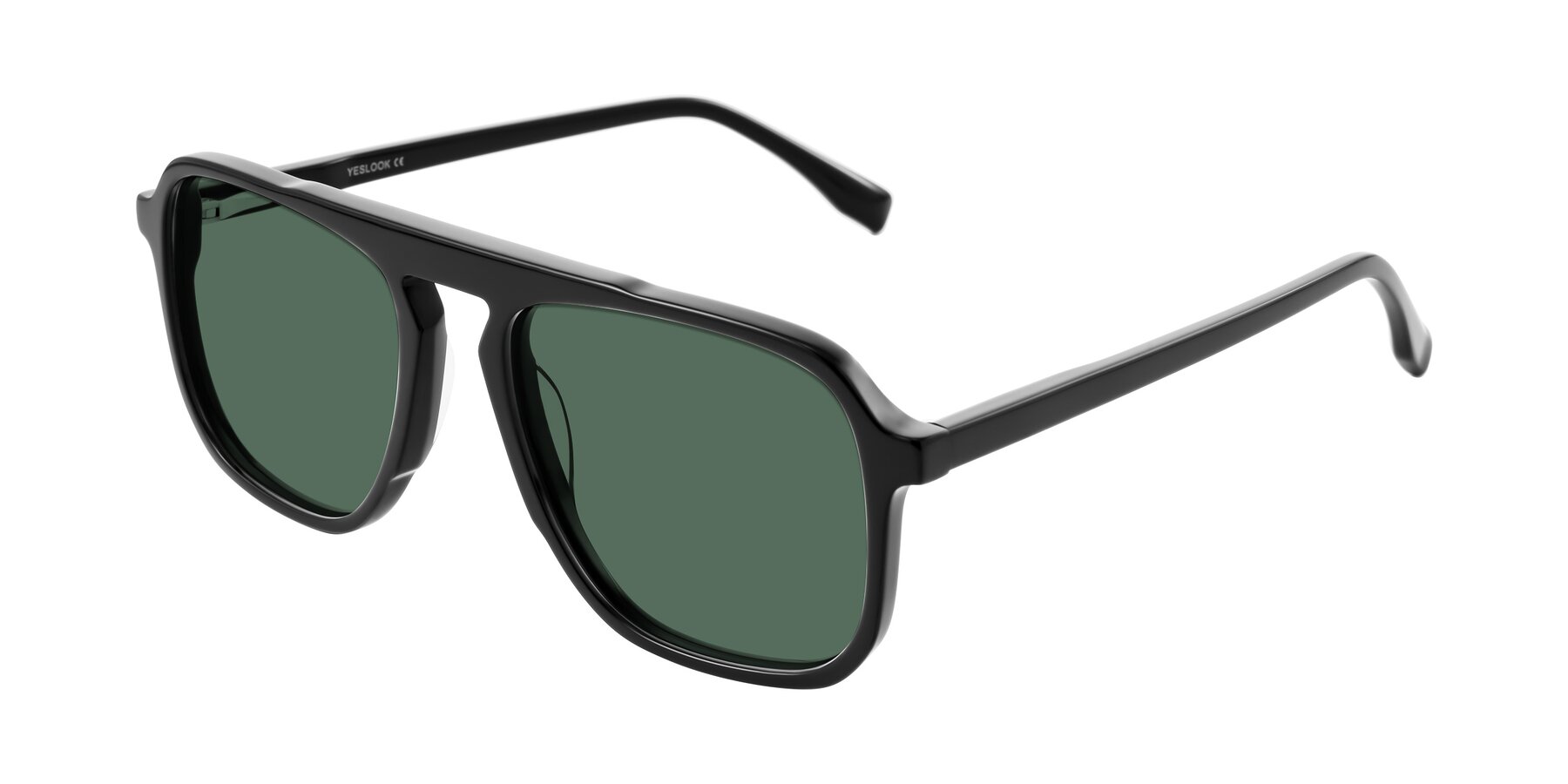 Angle of Recalote in Black with Green Polarized Lenses