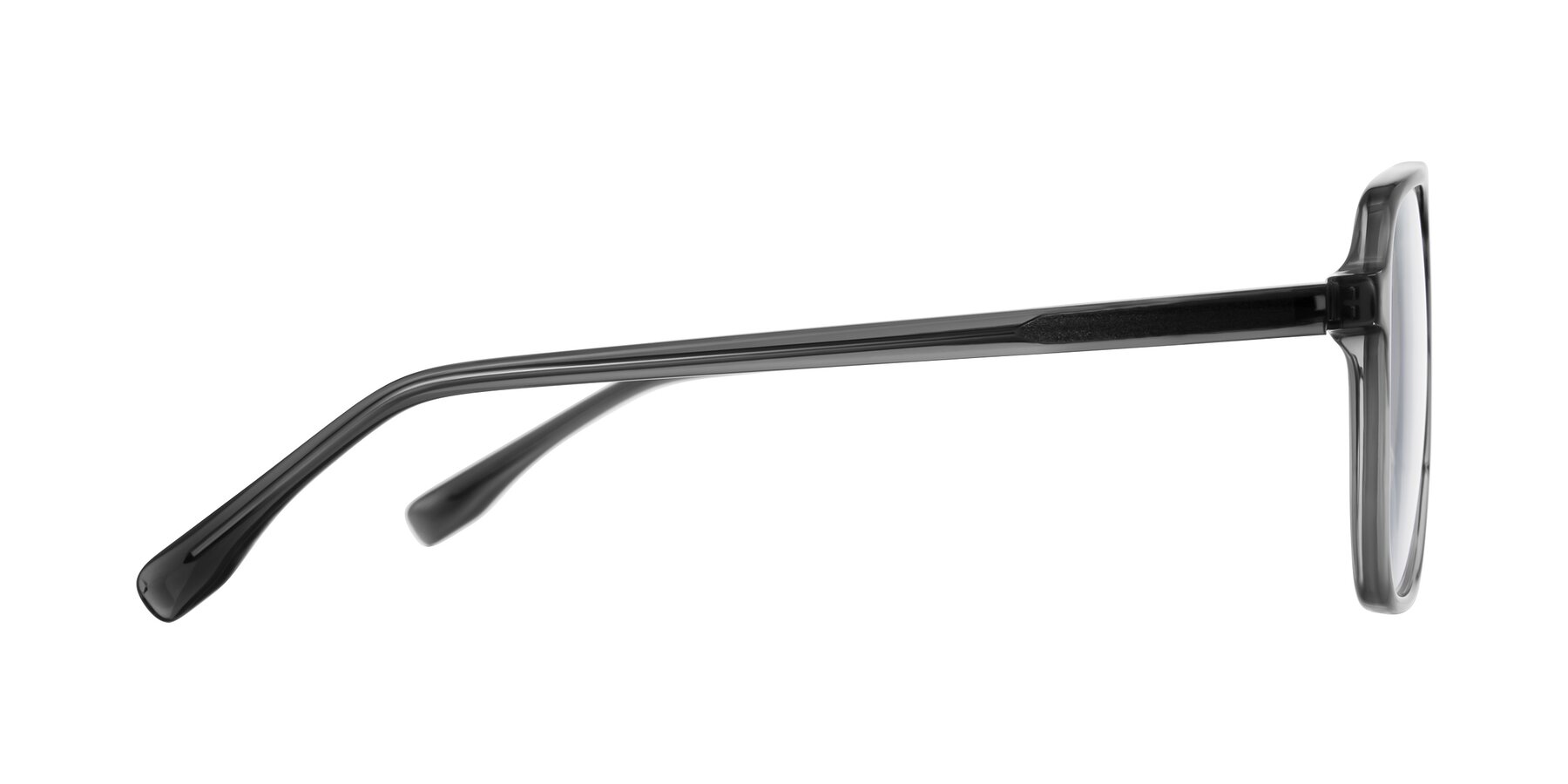 Side of Recalote in Transparent Gray with Clear Reading Eyeglass Lenses