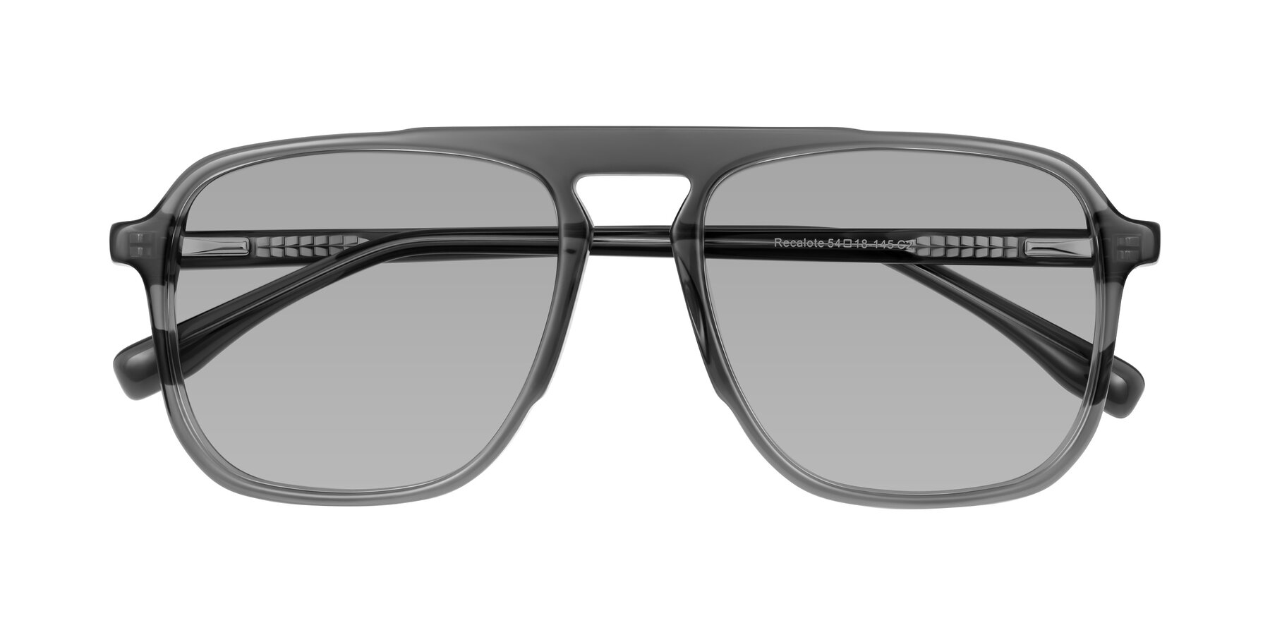Folded Front of Recalote in Transparent Gray with Light Gray Tinted Lenses
