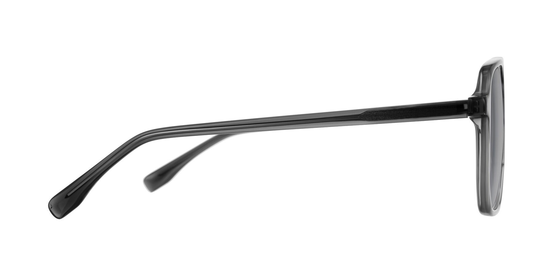 Side of Recalote in Transparent Gray with Light Gray Tinted Lenses