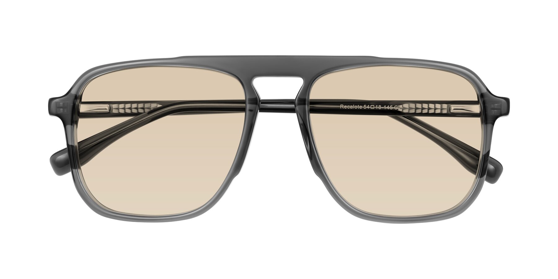Folded Front of Recalote in Transparent Gray with Light Brown Tinted Lenses