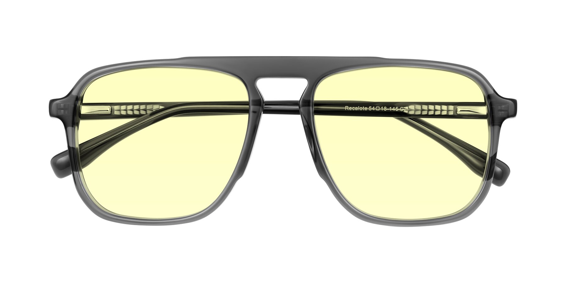Folded Front of Recalote in Transparent Gray with Light Yellow Tinted Lenses