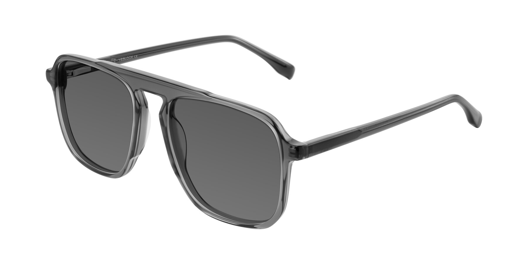 Angle of Recalote in Transparent Gray with Medium Gray Tinted Lenses