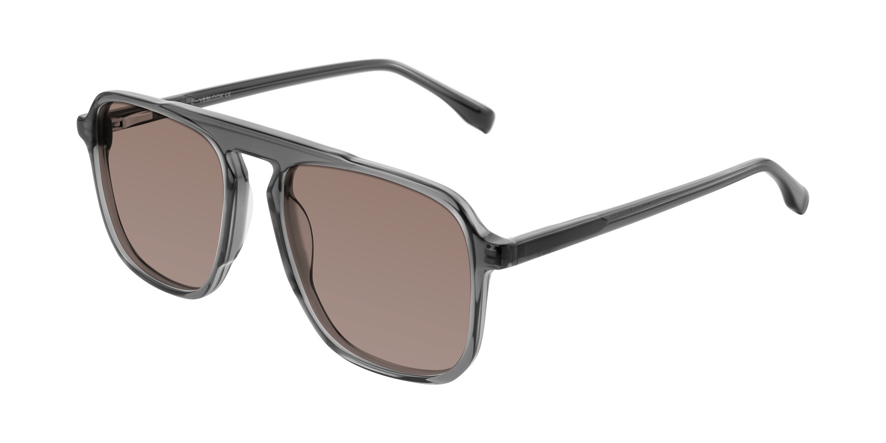 Angle of Recalote in Transparent Gray with Medium Brown Tinted Lenses