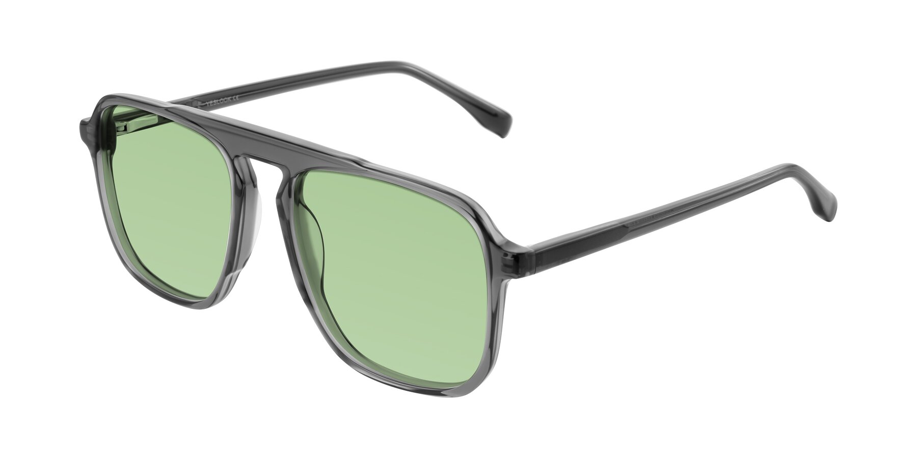 Angle of Recalote in Transparent Gray with Medium Green Tinted Lenses
