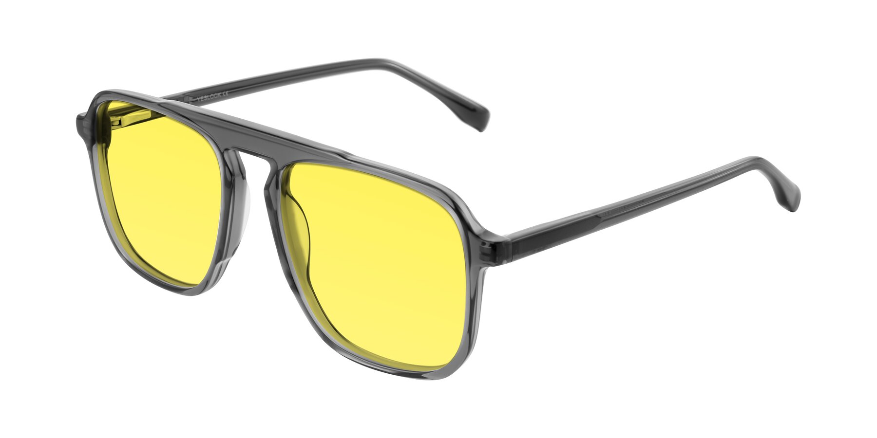 Angle of Recalote in Transparent Gray with Medium Yellow Tinted Lenses