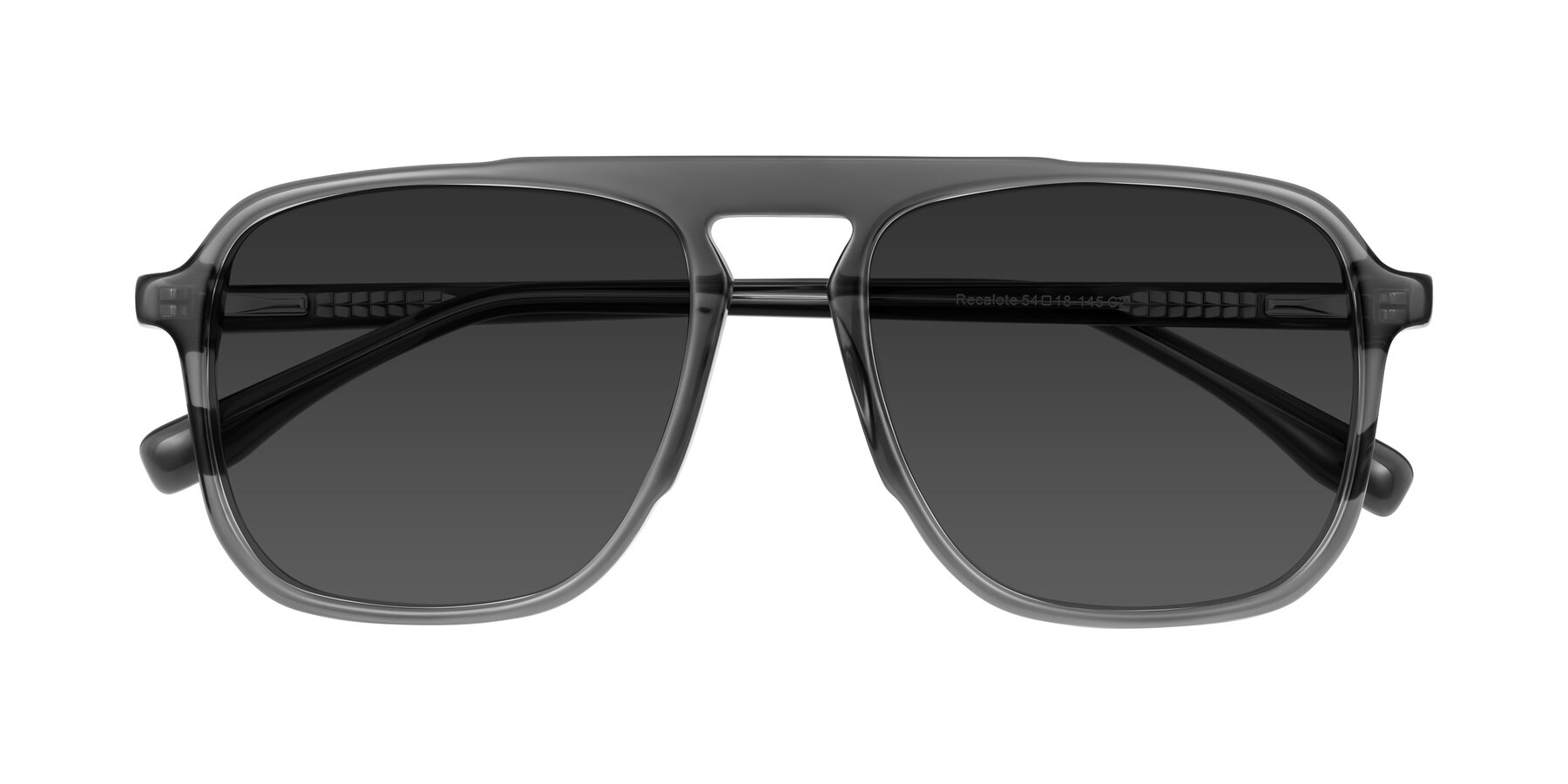 Folded Front of Recalote in Transparent Gray with Gray Tinted Lenses
