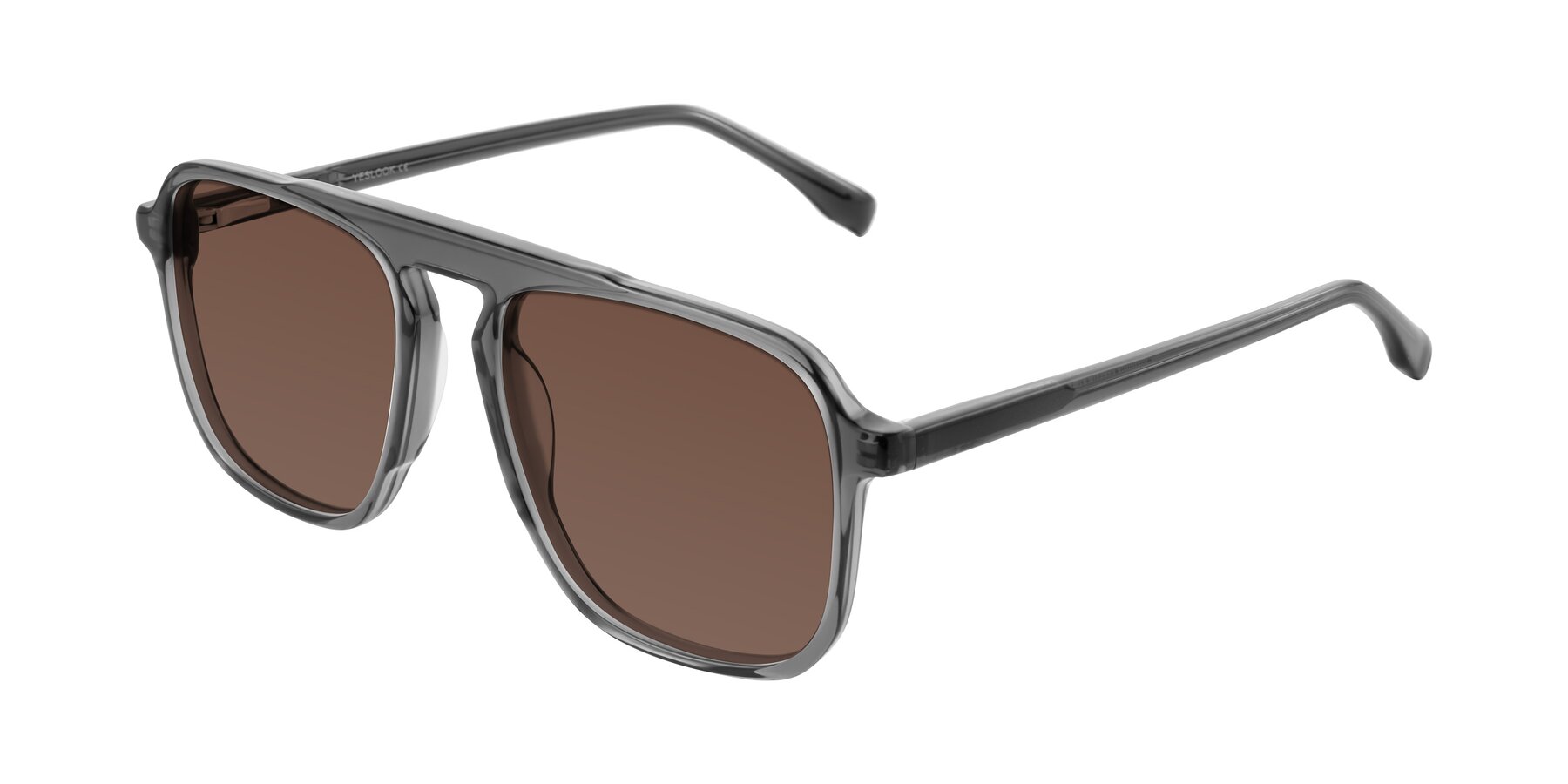 Angle of Recalote in Transparent Gray with Brown Tinted Lenses