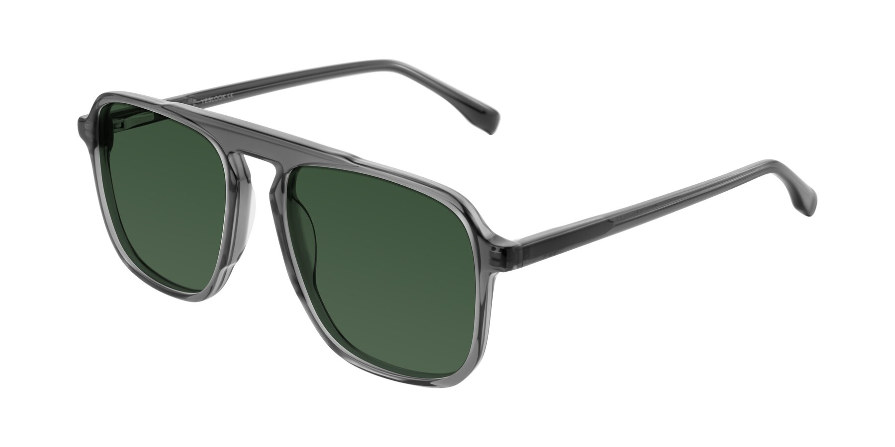Angle of Recalote in Transparent Gray with Green Tinted Lenses