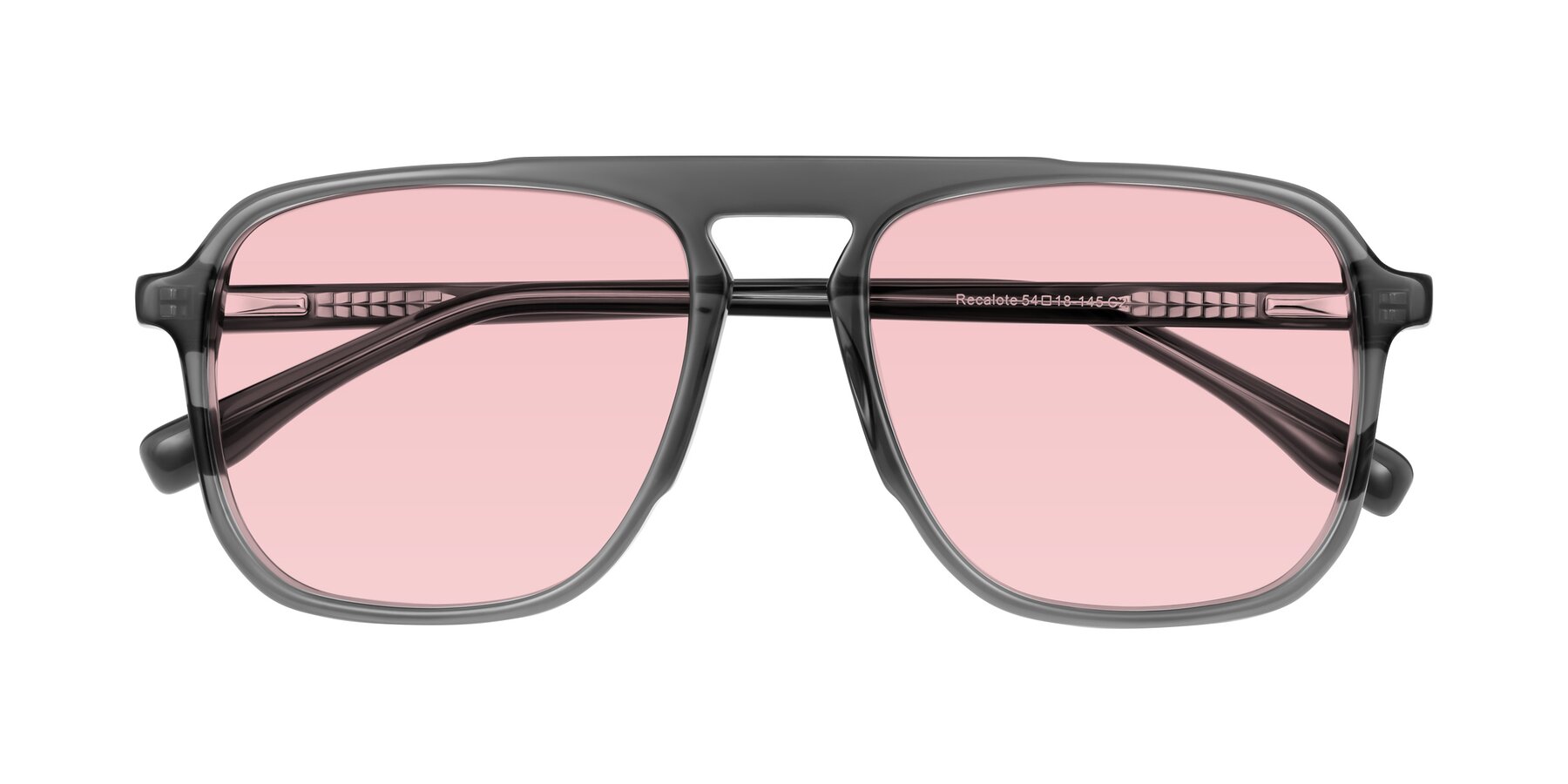 Folded Front of Recalote in Transparent Gray with Light Garnet Tinted Lenses