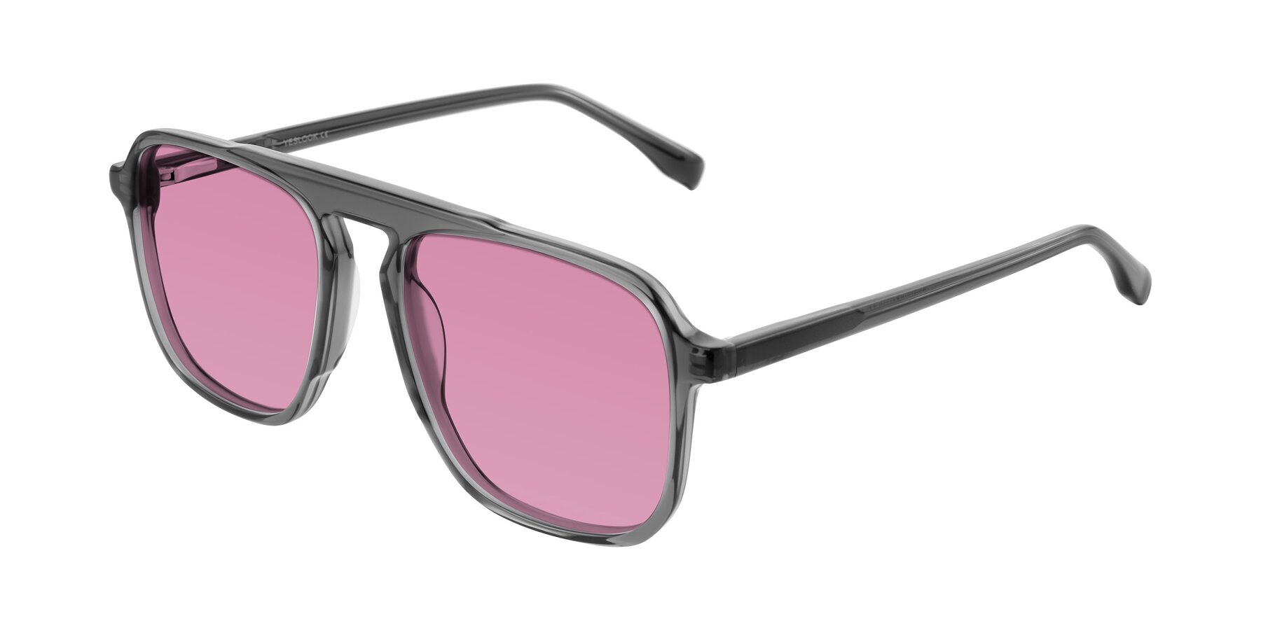 Angle of Recalote in Transparent Gray with Medium Wine Tinted Lenses