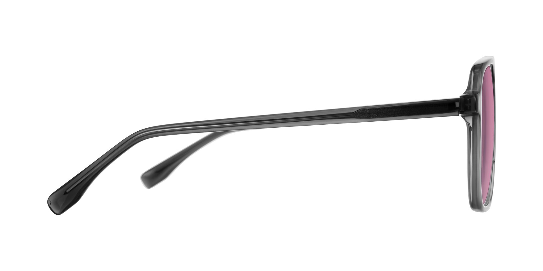 Side of Recalote in Transparent Gray with Medium Wine Tinted Lenses