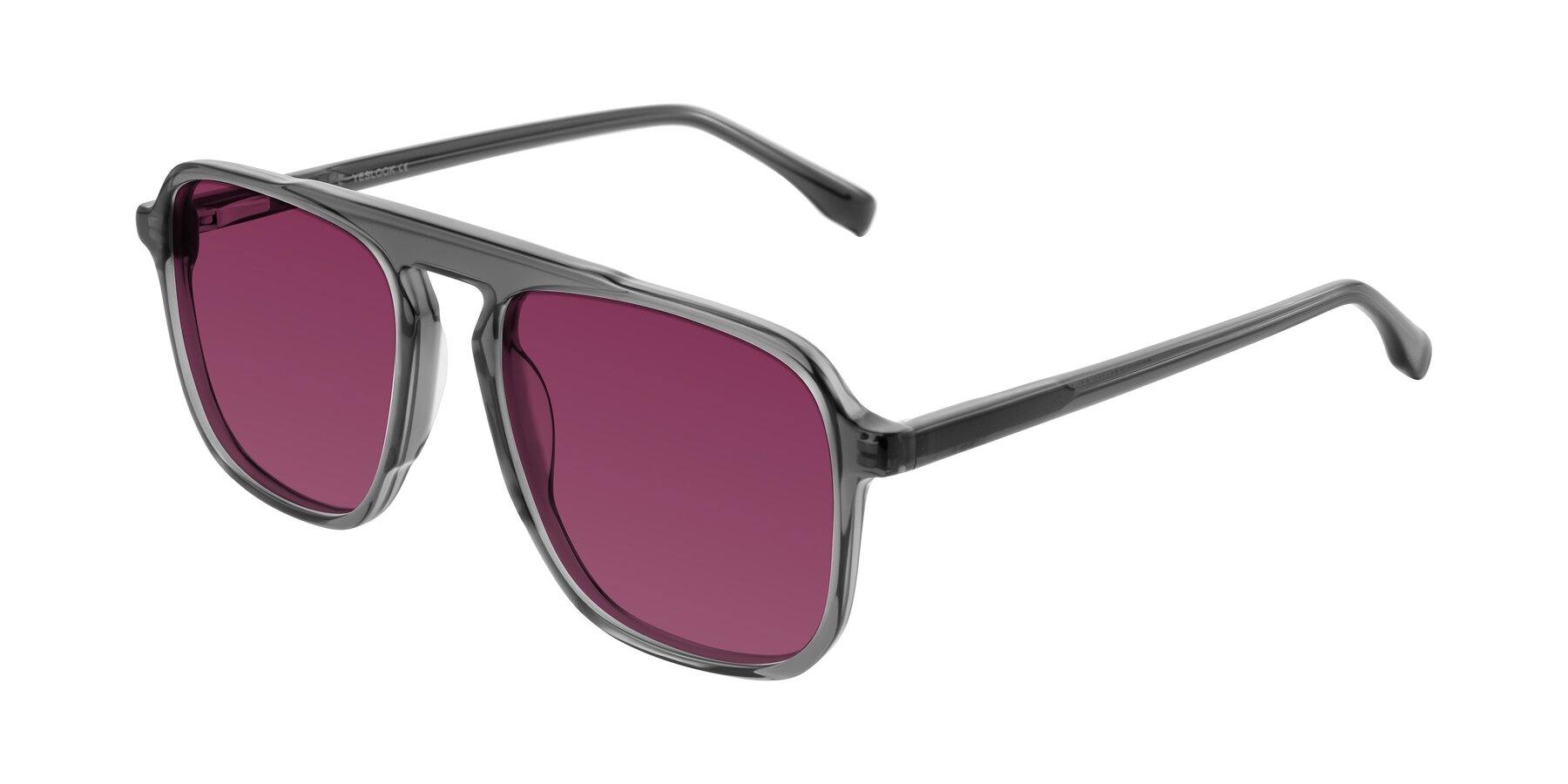 Angle of Recalote in Transparent Gray with Wine Tinted Lenses