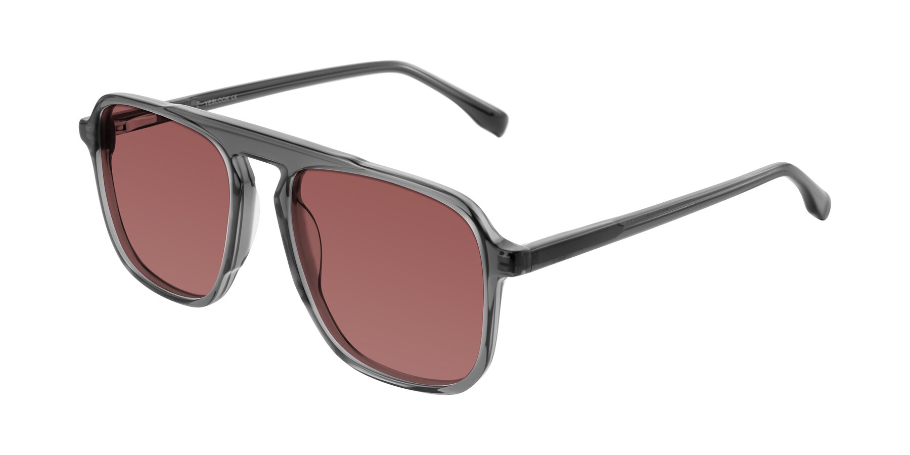 Angle of Recalote in Transparent Gray with Garnet Tinted Lenses