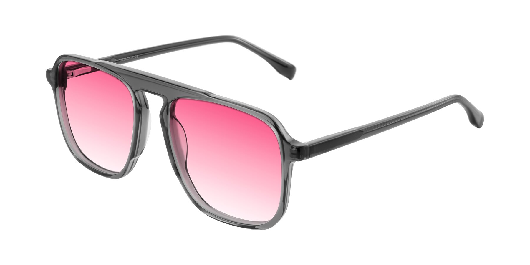 Angle of Recalote in Transparent Gray with Pink Gradient Lenses