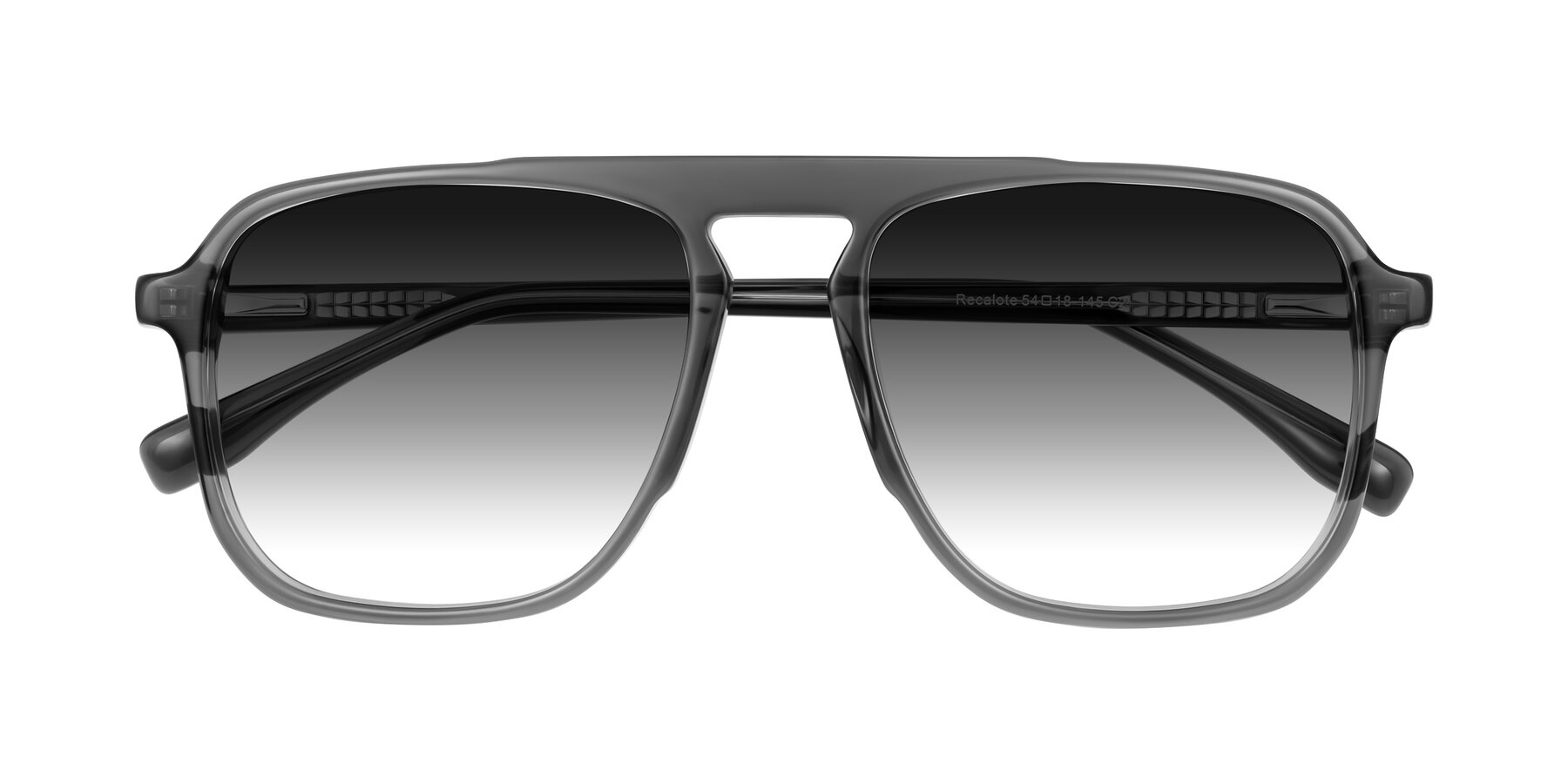 Folded Front of Recalote in Transparent Gray with Gray Gradient Lenses