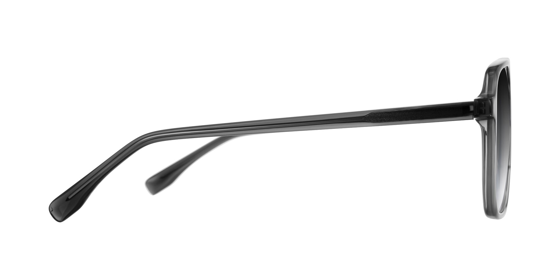 Side of Recalote in Transparent Gray with Gray Gradient Lenses