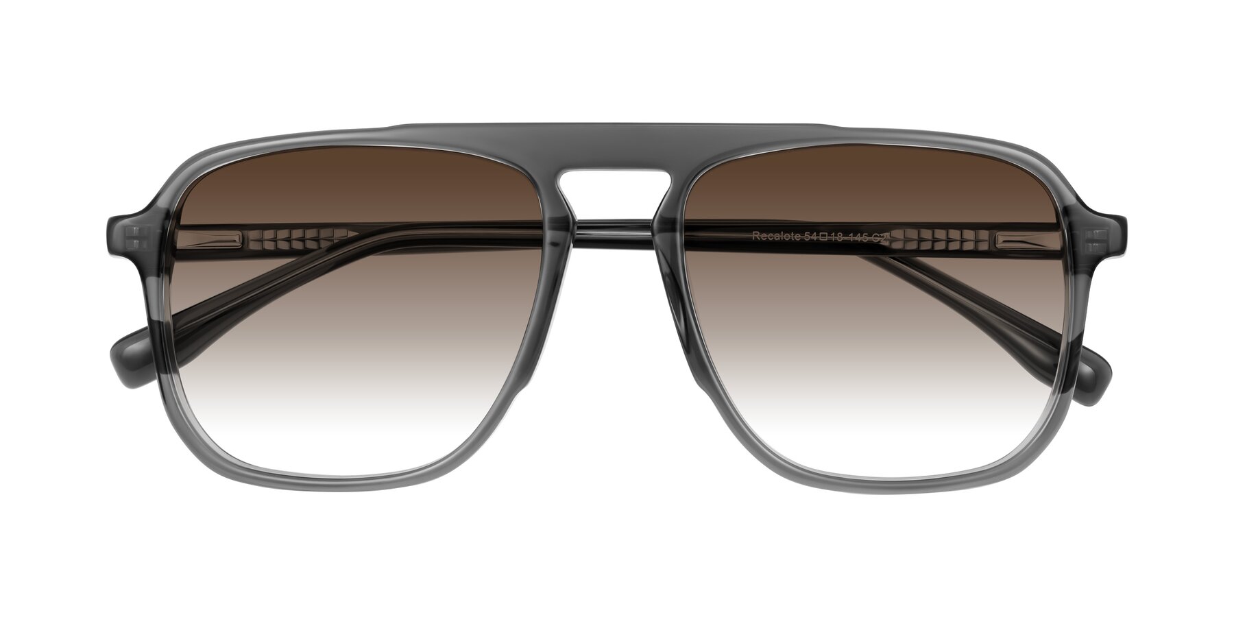 Folded Front of Recalote in Transparent Gray with Brown Gradient Lenses