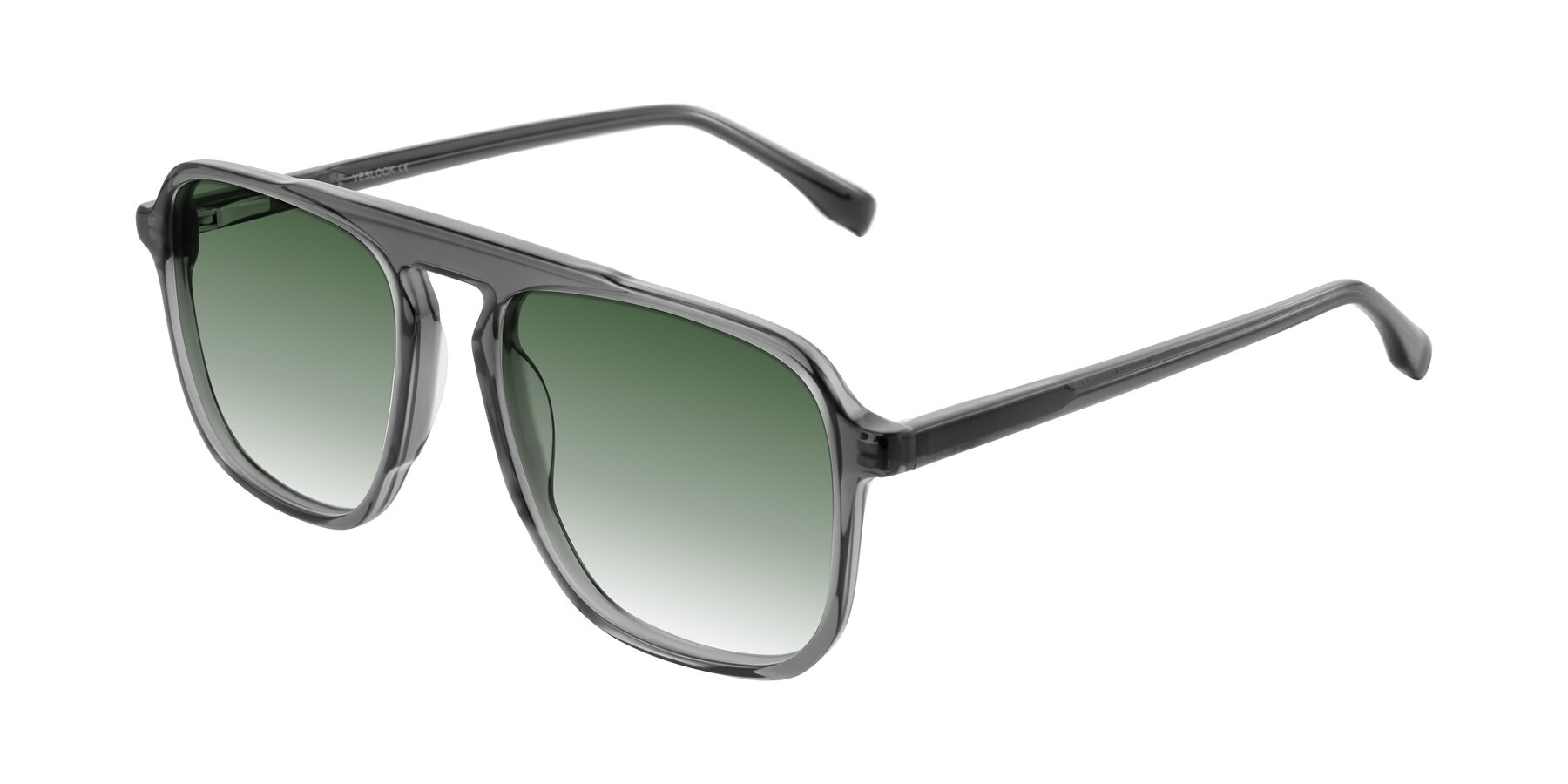 Angle of Recalote in Transparent Gray with Green Gradient Lenses