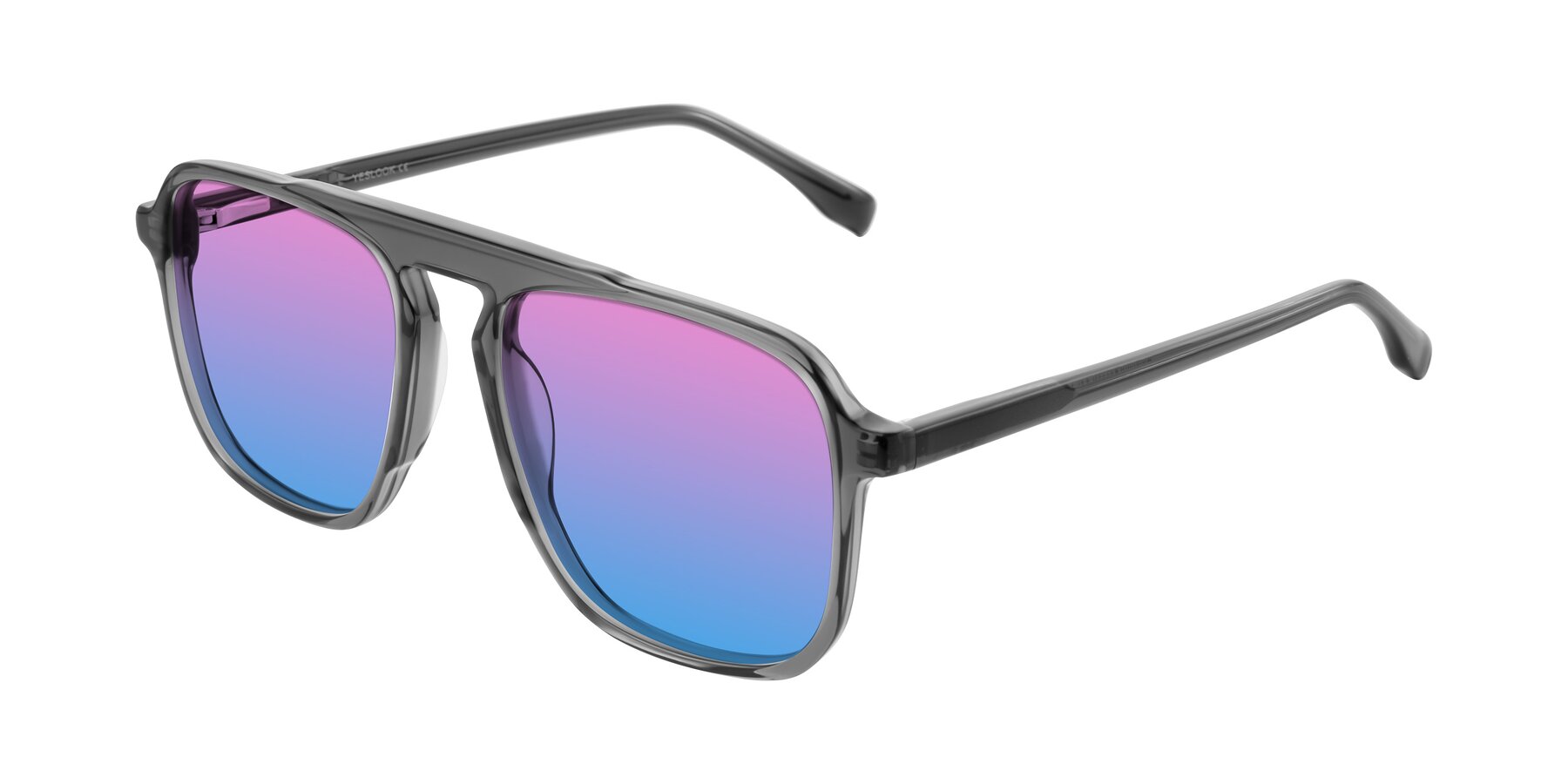 Angle of Recalote in Transparent Gray with Pink / Blue Gradient Lenses