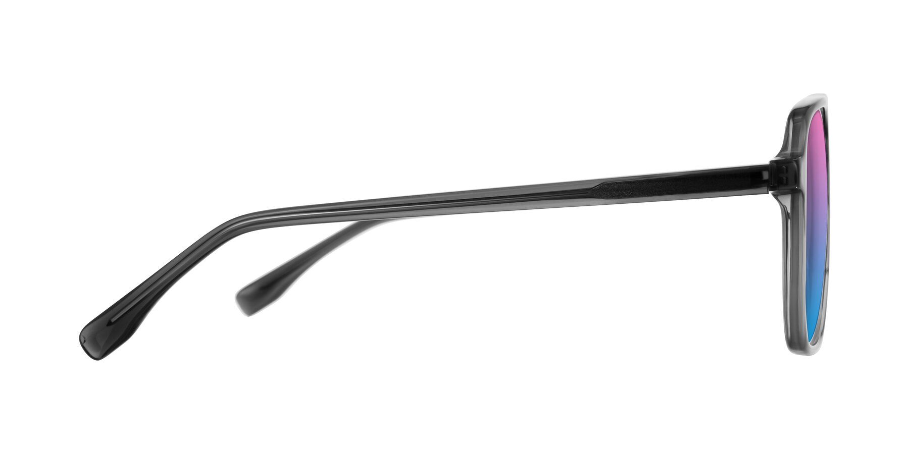 Side of Recalote in Transparent Gray with Pink / Blue Gradient Lenses