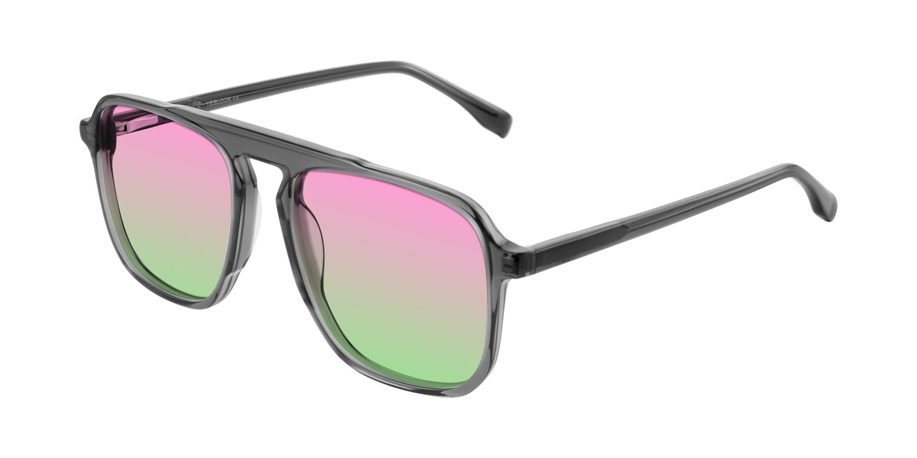 Angle of Recalote in Transparent Gray with Pink / Green Gradient Lenses