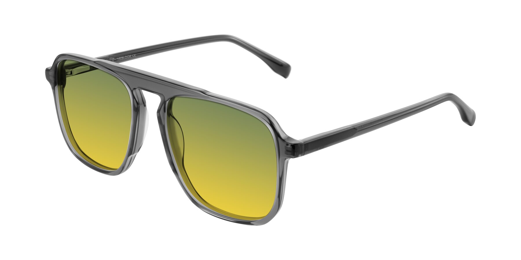 Angle of Recalote in Transparent Gray with Green / Yellow Gradient Lenses