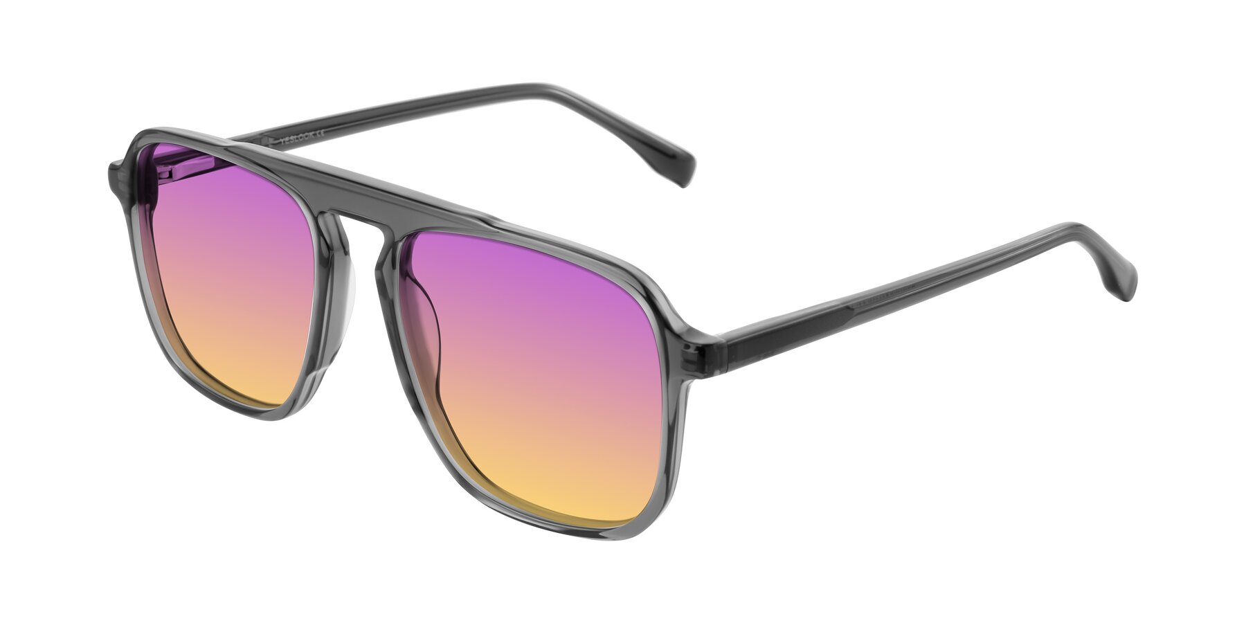 Angle of Recalote in Transparent Gray with Purple / Yellow Gradient Lenses