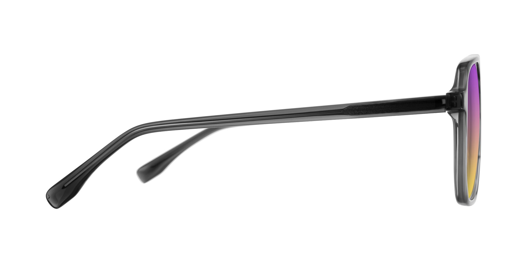 Side of Recalote in Transparent Gray with Purple / Yellow Gradient Lenses