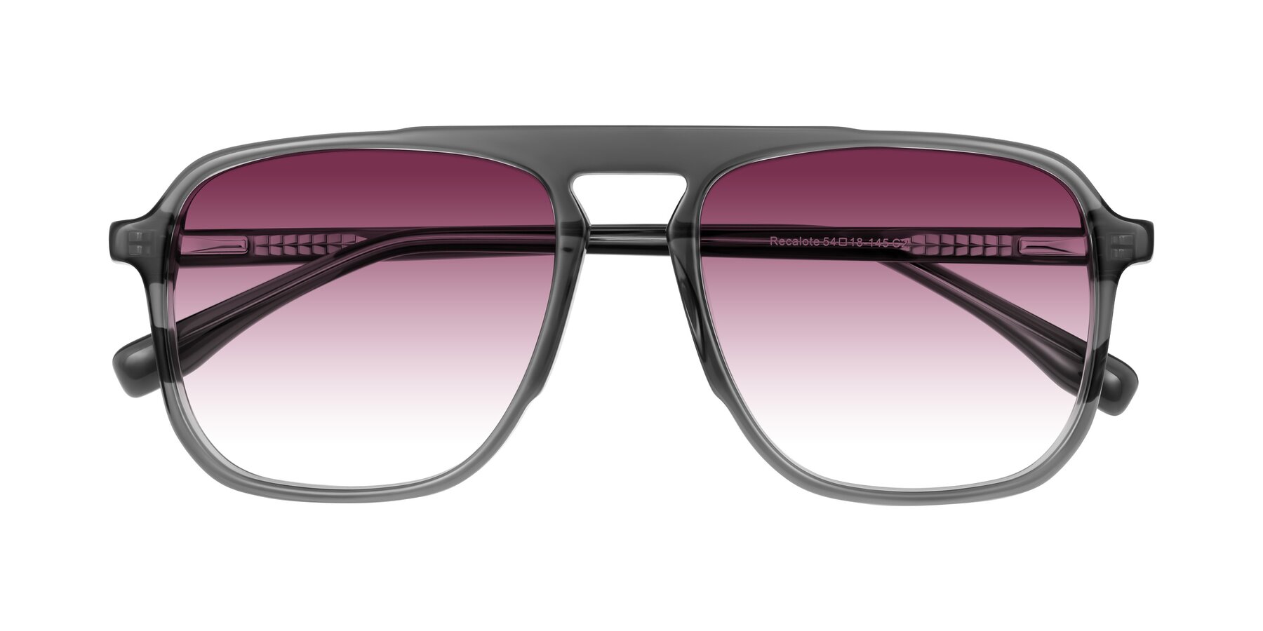 Folded Front of Recalote in Transparent Gray with Wine Gradient Lenses