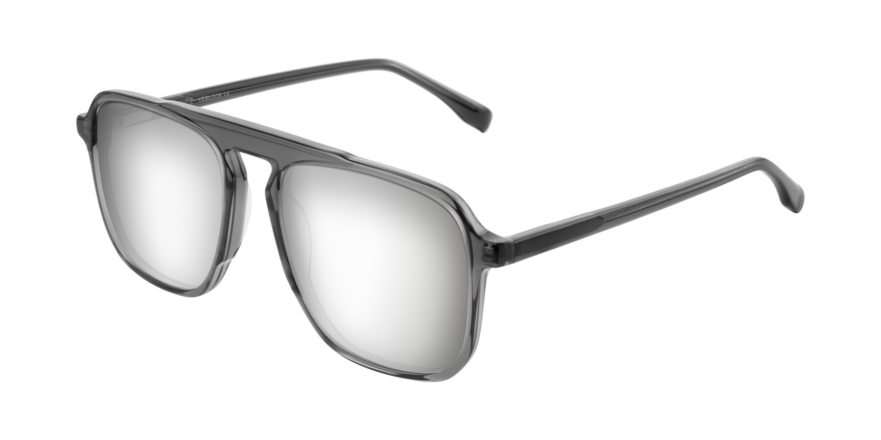 Angle of Recalote in Transparent Gray with Silver Mirrored Lenses