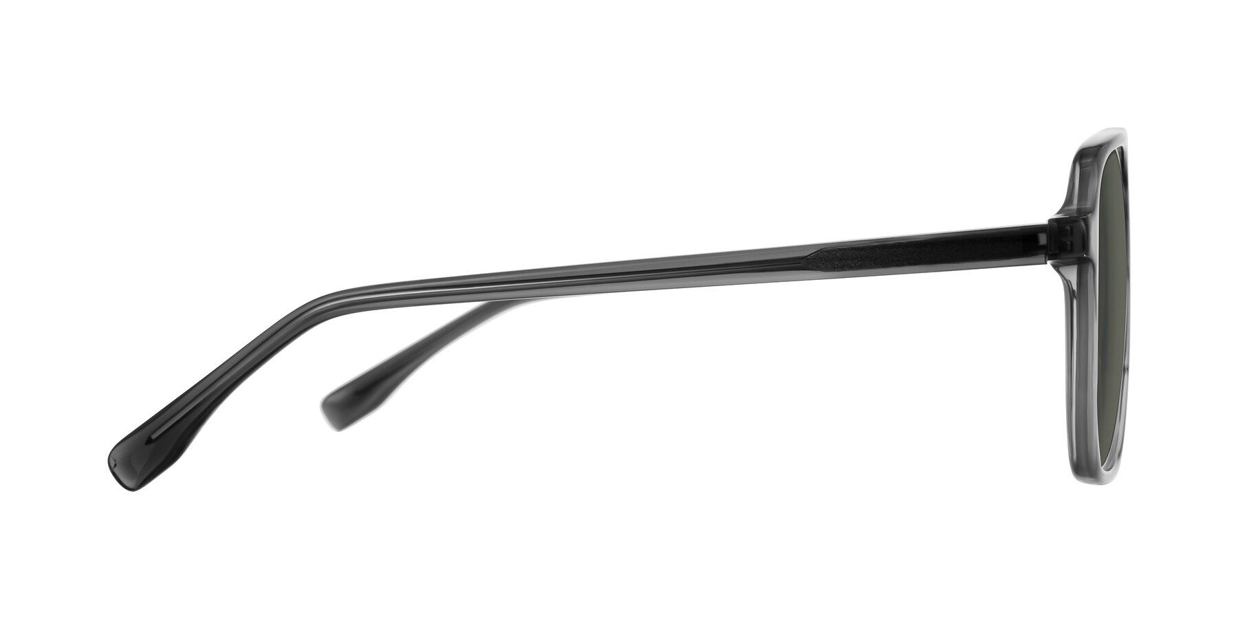 Side of Recalote in Transparent Gray with Gray Polarized Lenses