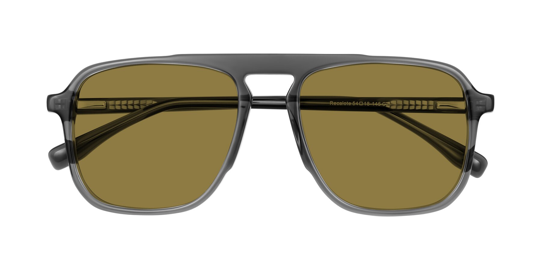 Folded Front of Recalote in Transparent Gray with Brown Polarized Lenses