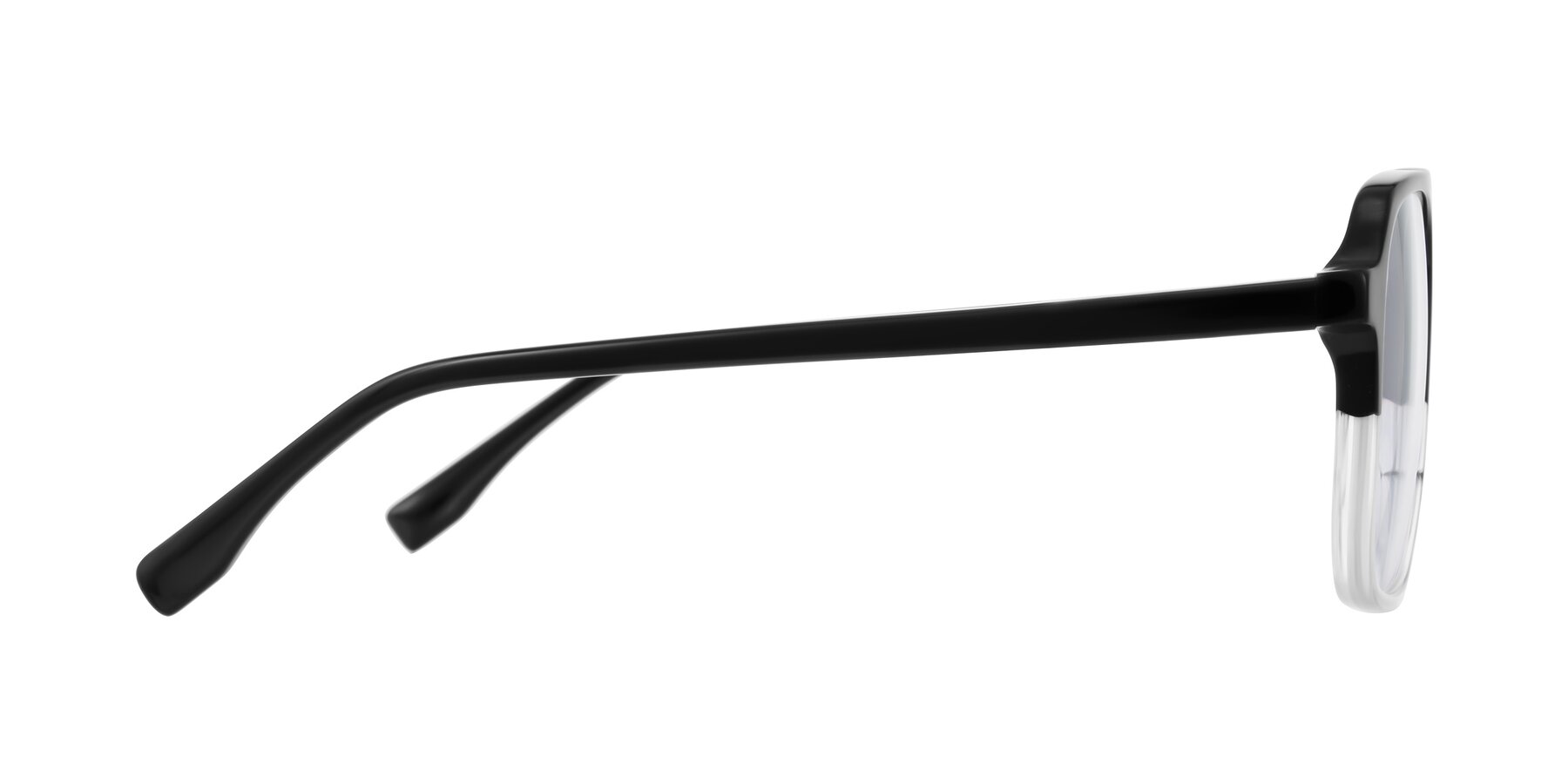 Side of Recalote in Black/Clear with Clear Reading Eyeglass Lenses