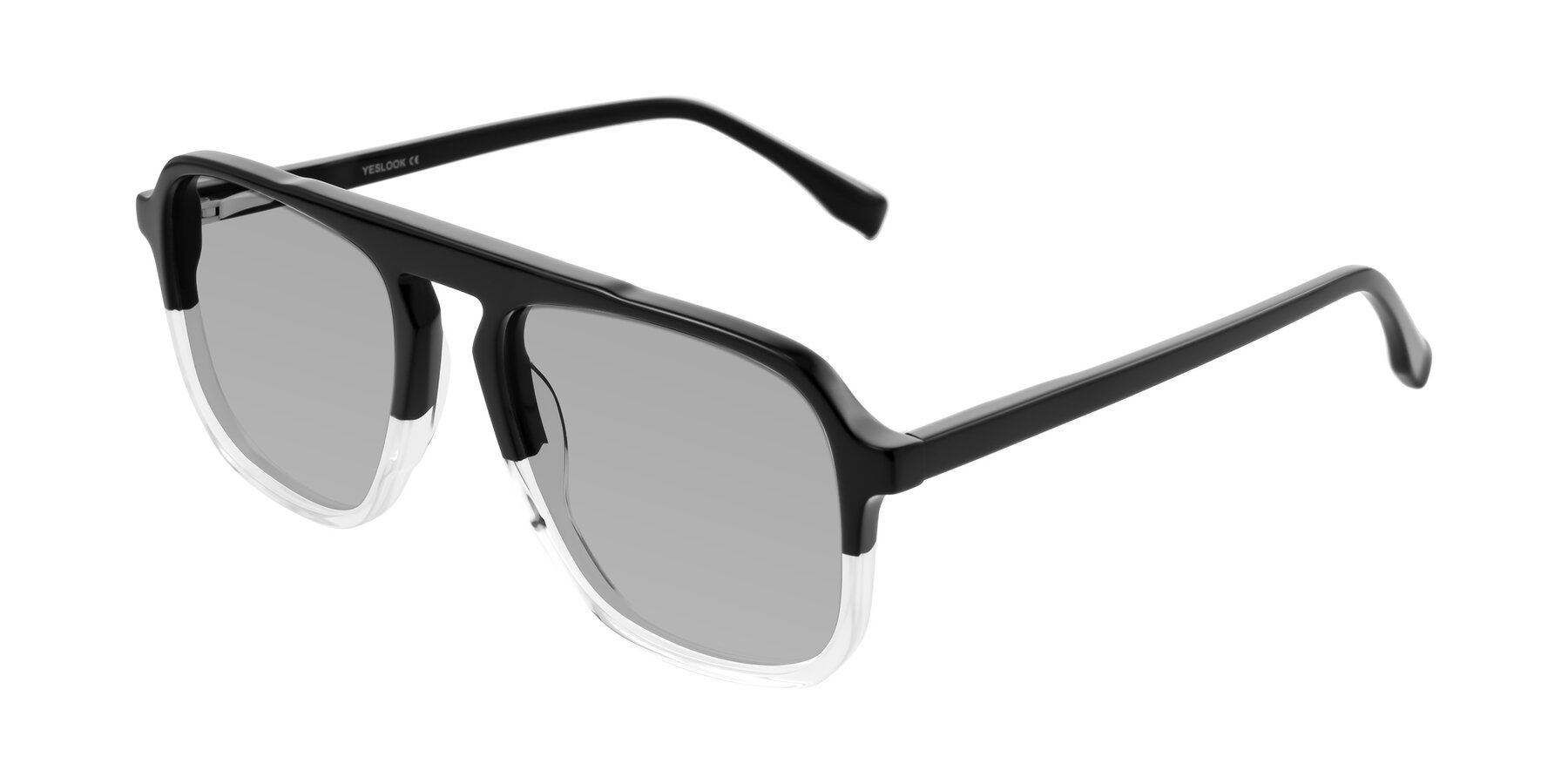 Angle of Recalote in Black/Clear with Light Gray Tinted Lenses
