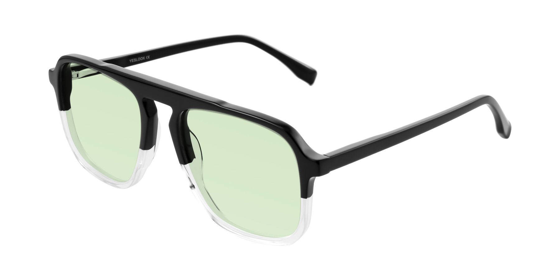 Angle of Recalote in Black/Clear with Light Green Tinted Lenses