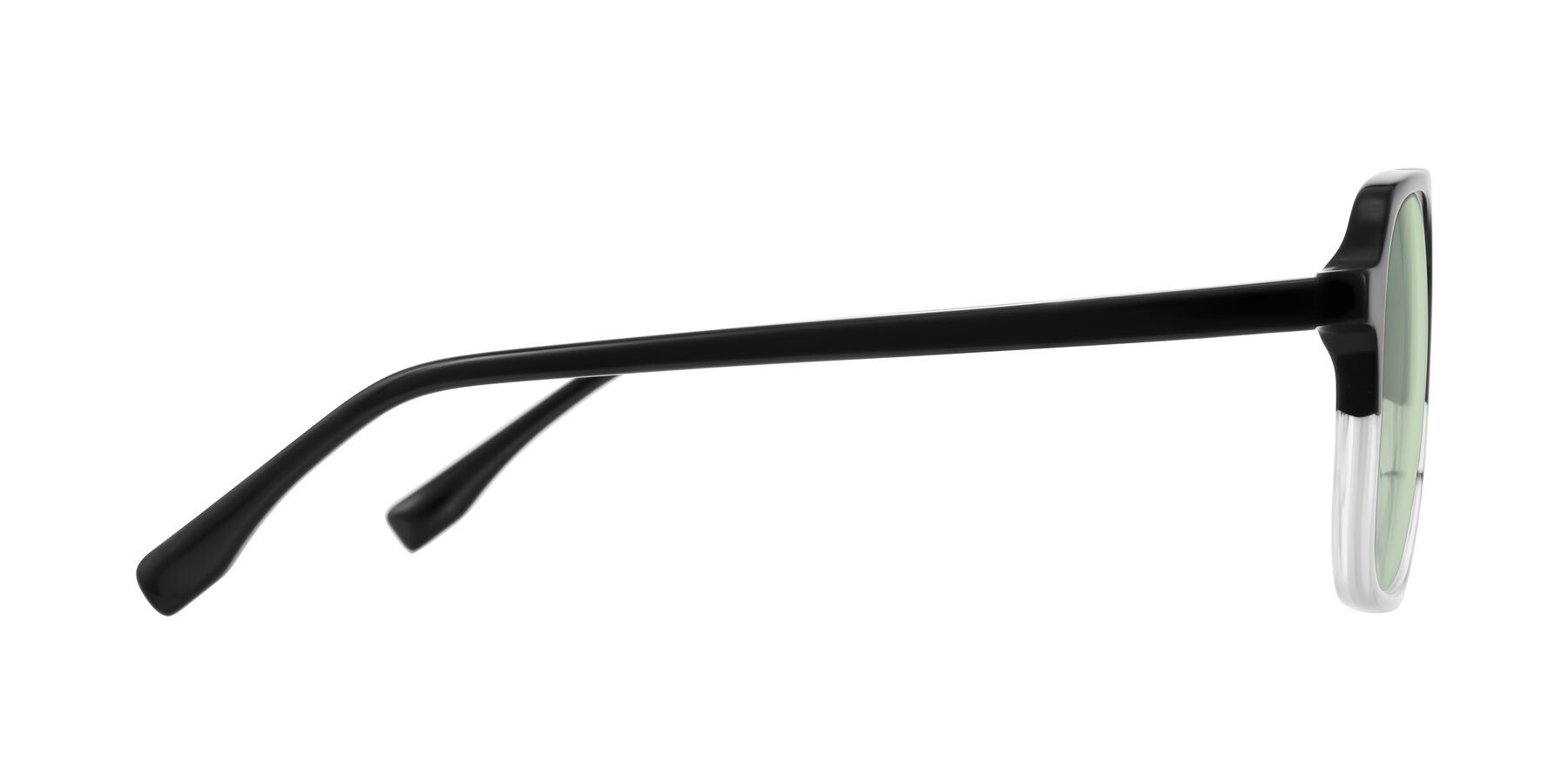Side of Recalote in Black/Clear with Light Green Tinted Lenses