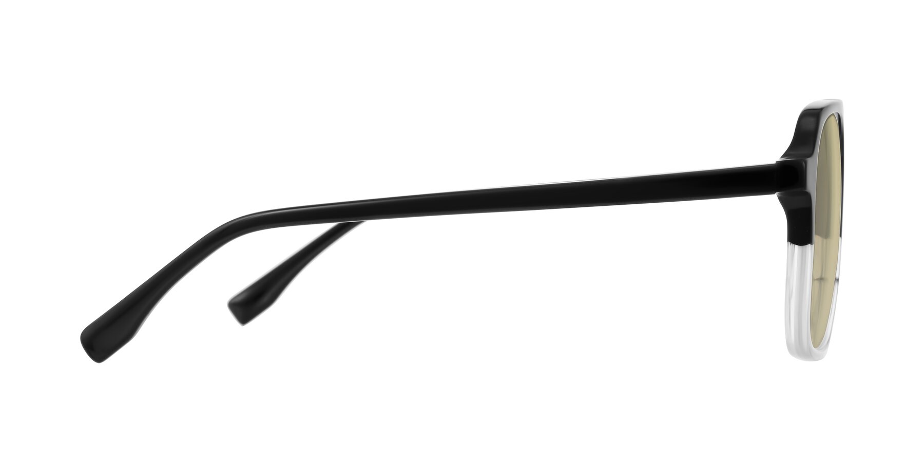 Side of Recalote in Black/Clear with Light Champagne Tinted Lenses