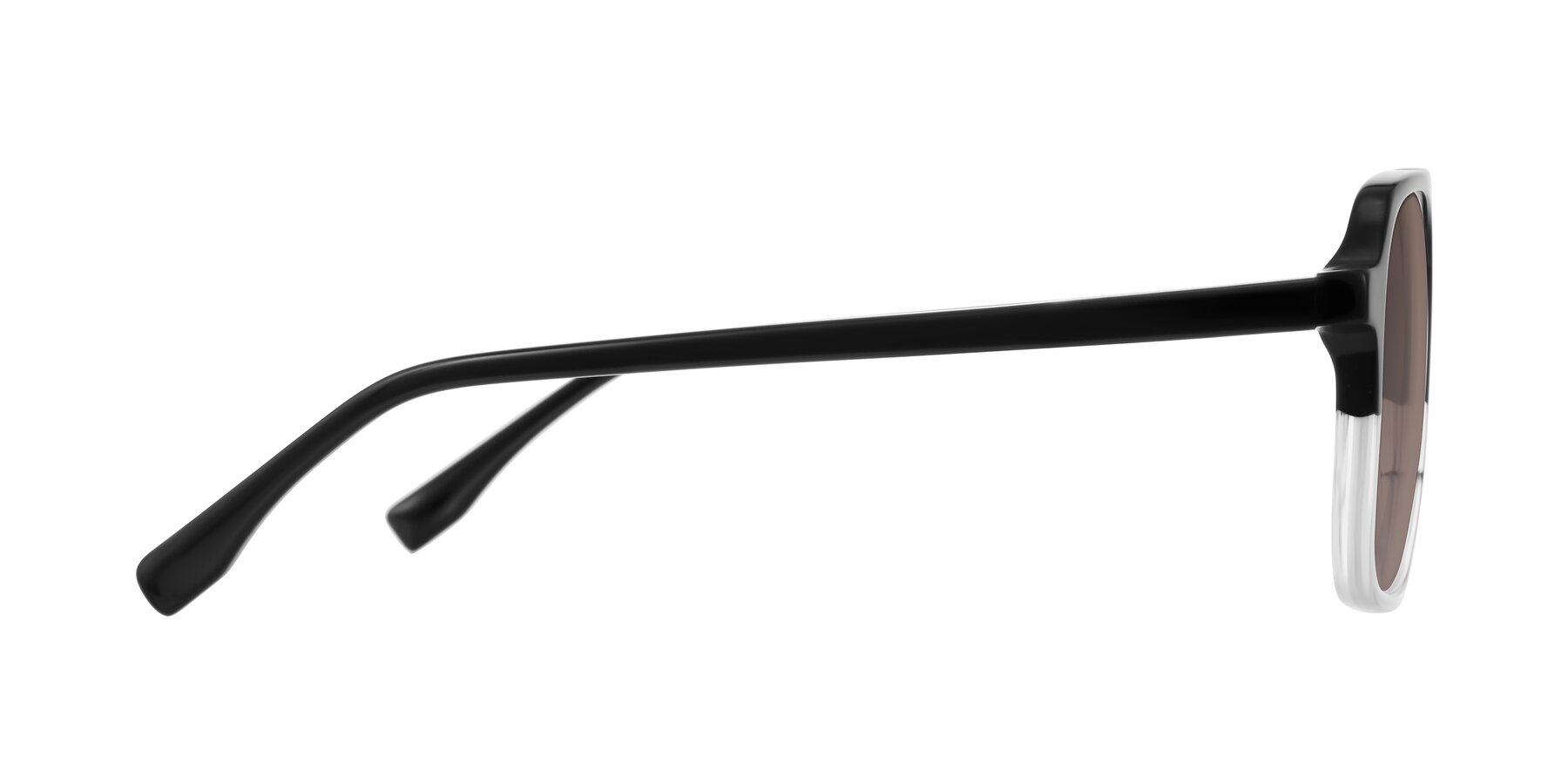 Side of Recalote in Black/Clear with Medium Brown Tinted Lenses