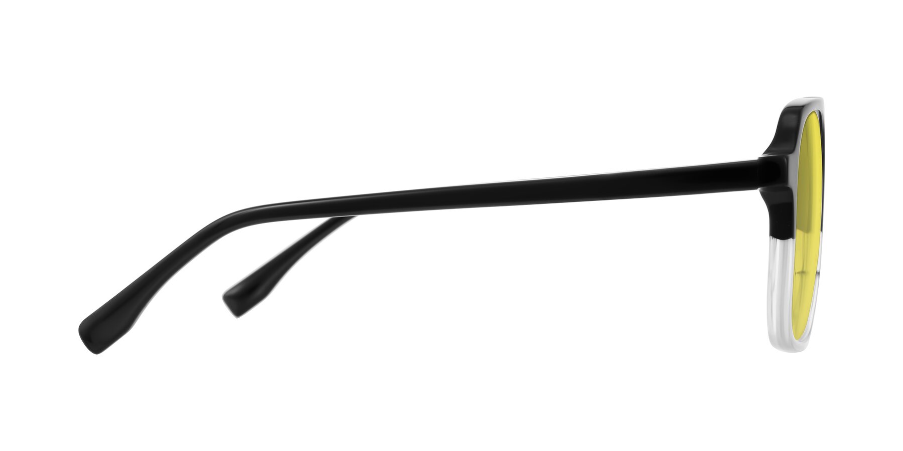 Side of Recalote in Black/Clear with Medium Yellow Tinted Lenses