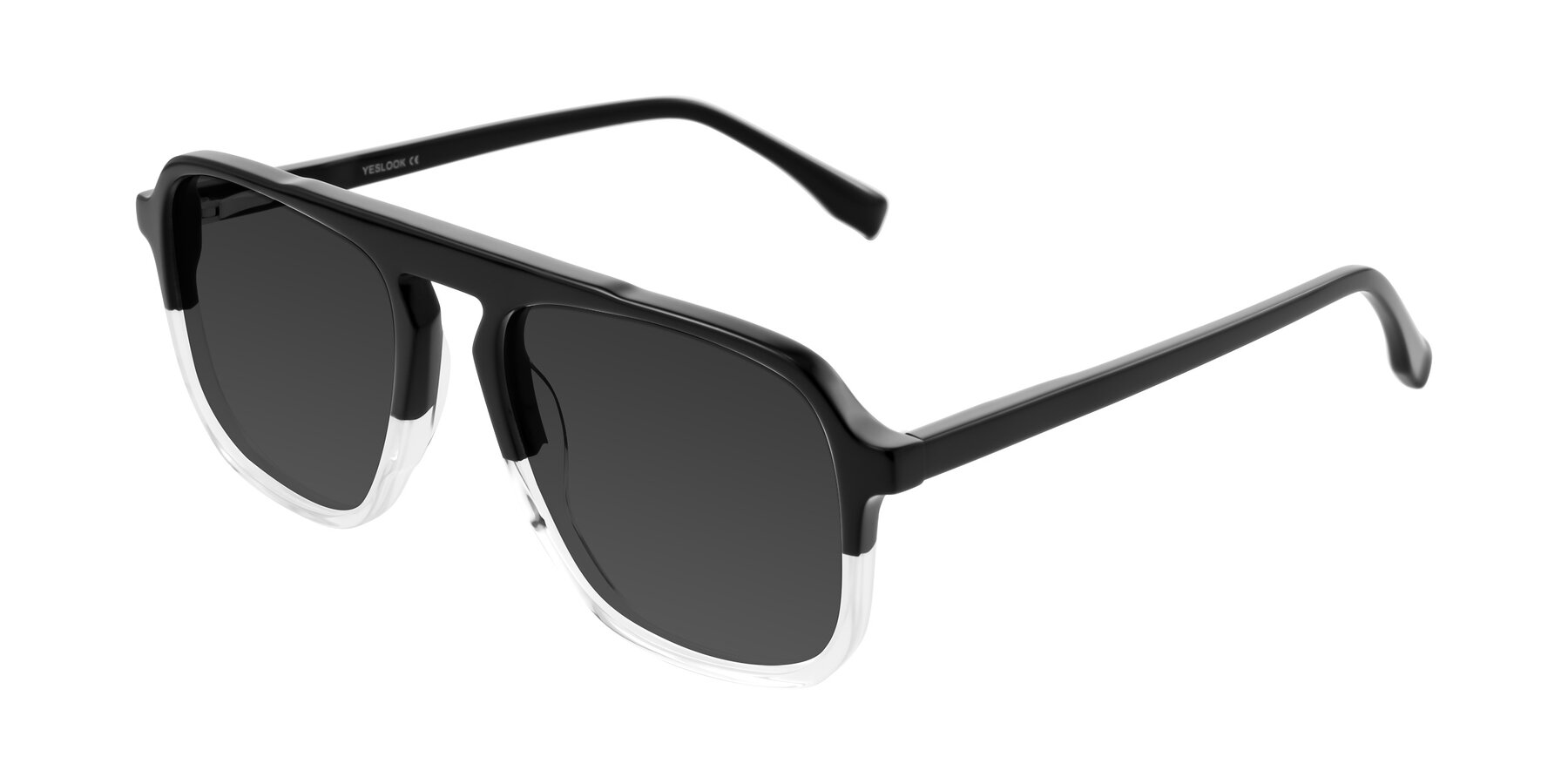 Angle of Recalote in Black/Clear with Gray Tinted Lenses