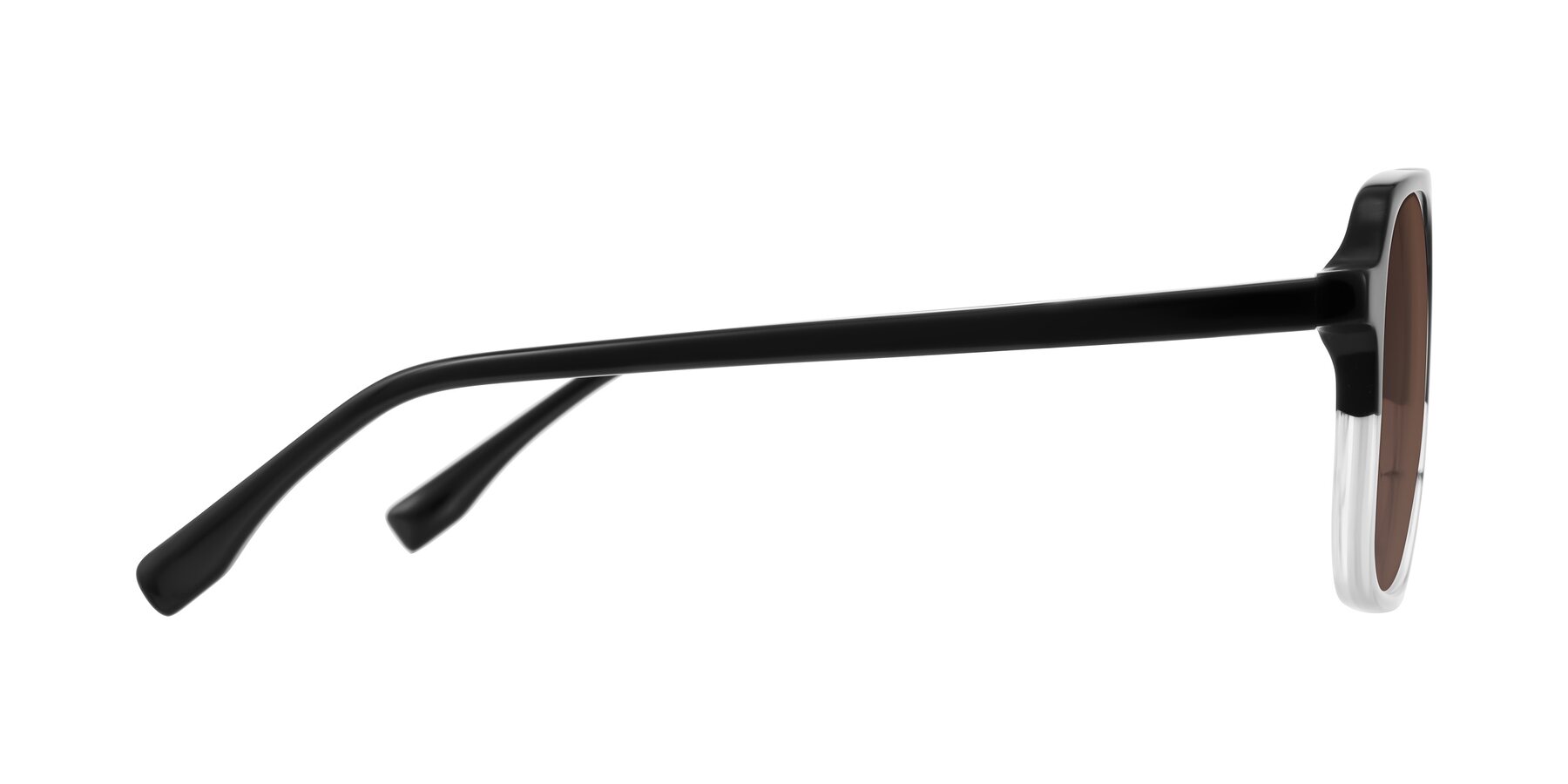 Side of Recalote in Black/Clear with Brown Tinted Lenses