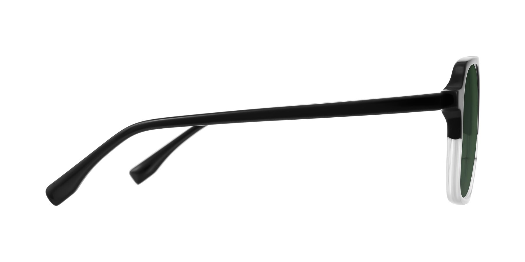 Side of Recalote in Black/Clear with Green Tinted Lenses