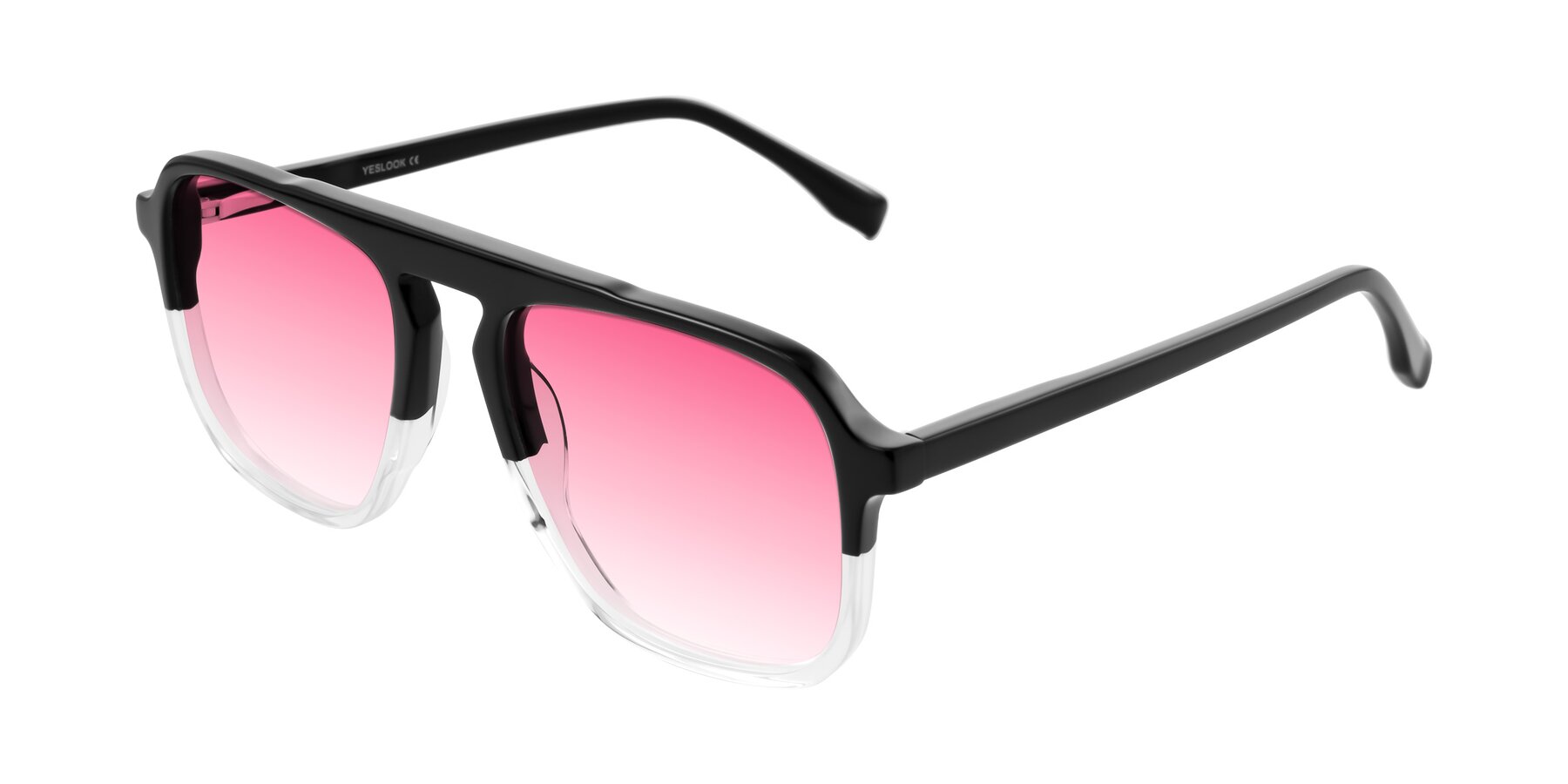 Angle of Recalote in Black/Clear with Pink Gradient Lenses